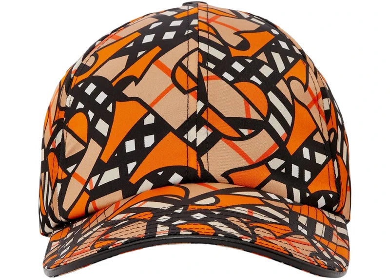 Burberry Monogram Print Baseball Cap Orange