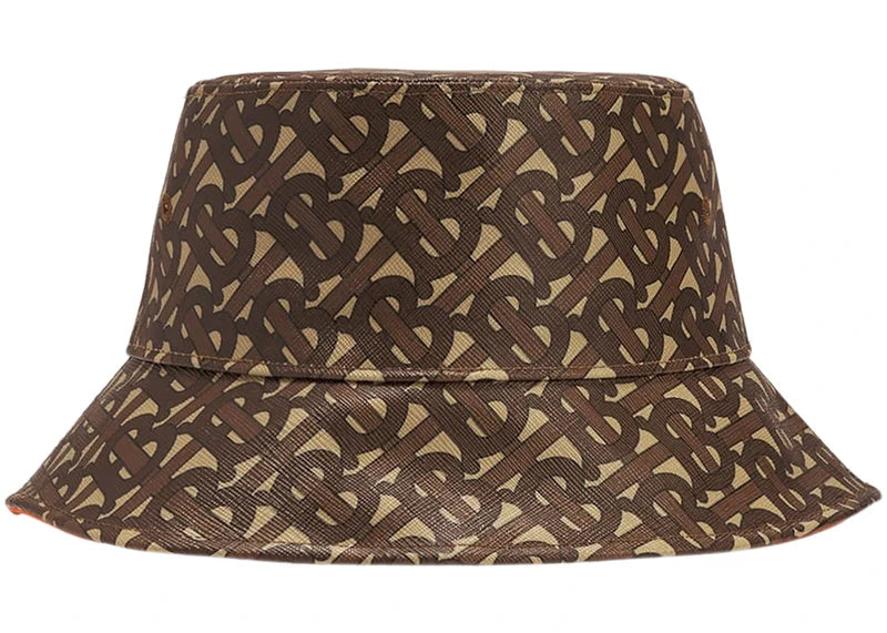 Burberry Monogram Print Bucket Hat Brown
