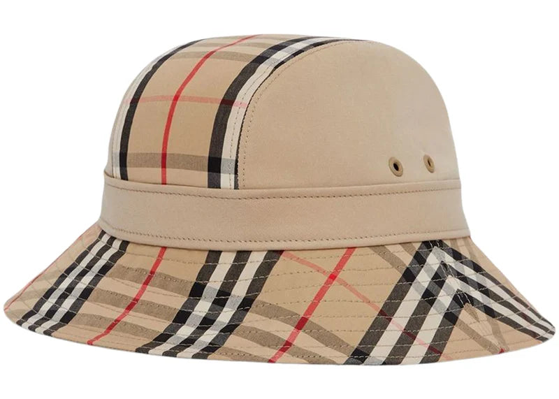 Burberry Women's Supernova Check Bucket Hat Honey Beige