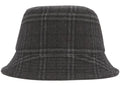 Burberry Wool Check Bucket Hat Charcoal Gray