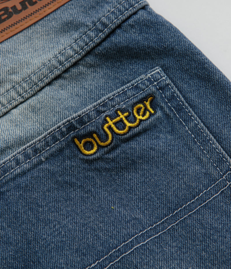 Butter Goods Alpine Jeans in Distressed Faded Blue