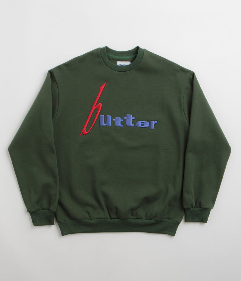 Butter Goods Device Crewneck Sweatshirt in Dark Green