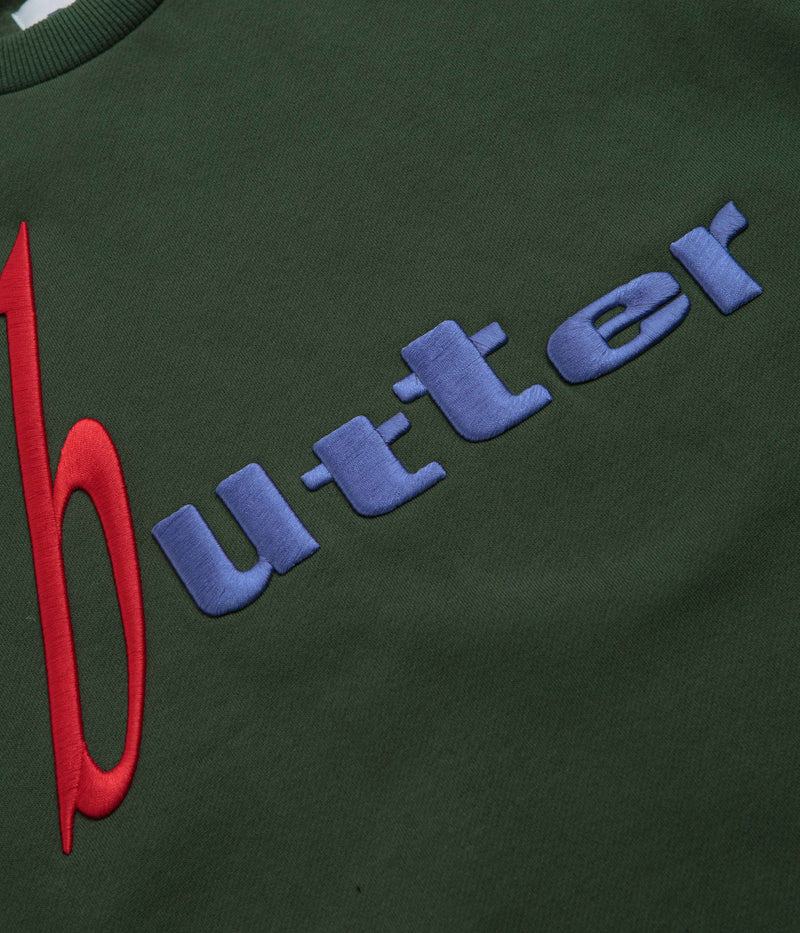 Butter Goods Device Crewneck Sweatshirt in Dark Green