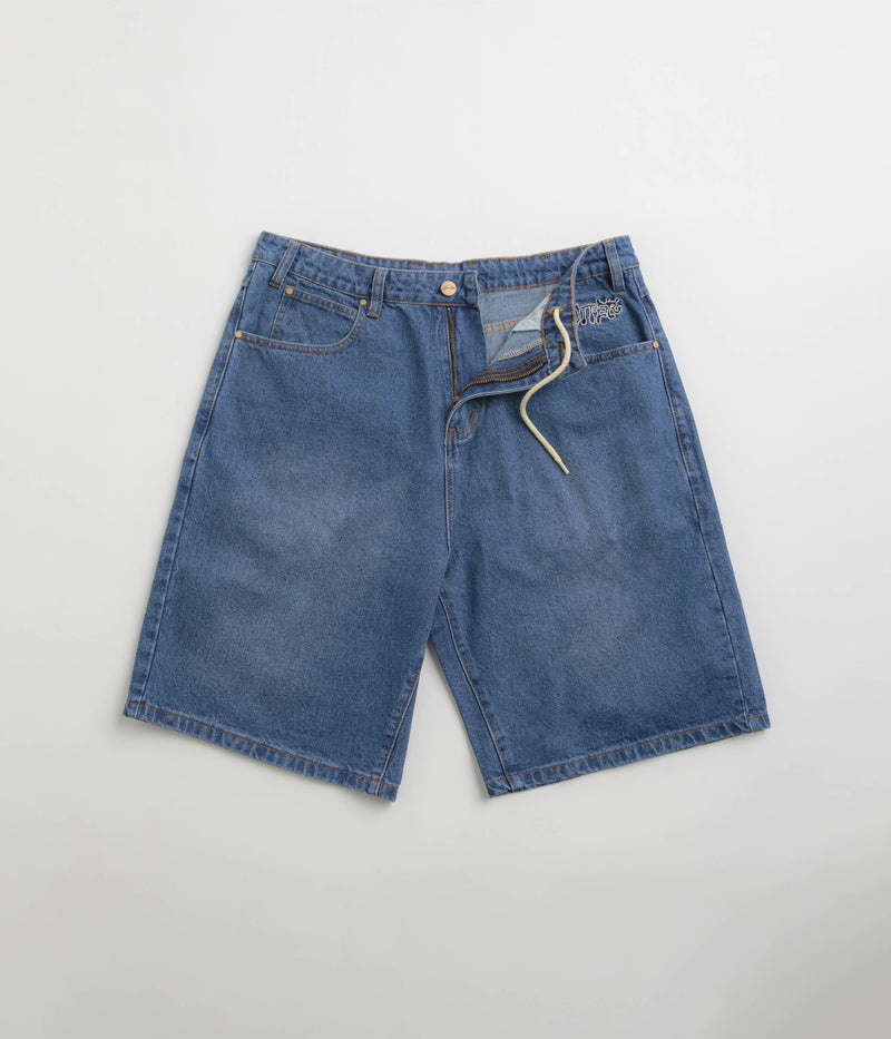 Butter Goods Ink Denim Shorts in Worn Blue