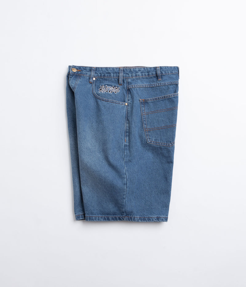 Butter Goods Ink Denim Shorts in Worn Blue