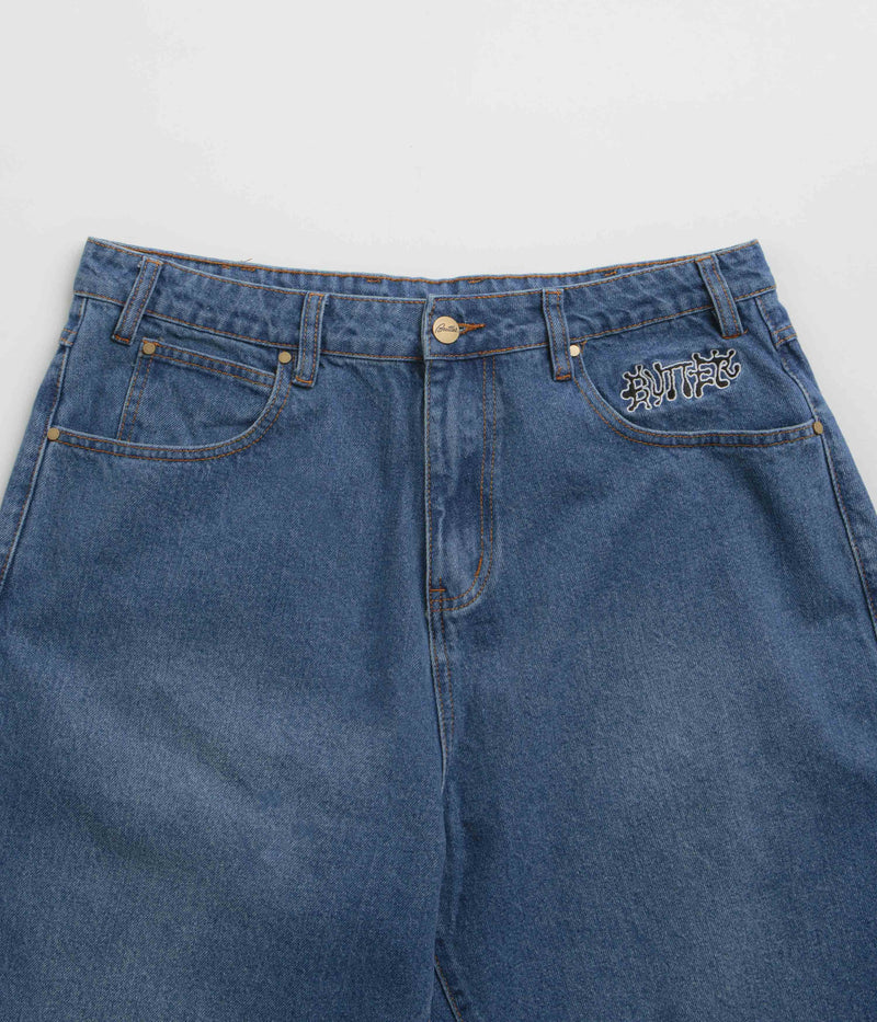 Butter Goods Ink Denim Shorts in Worn Blue