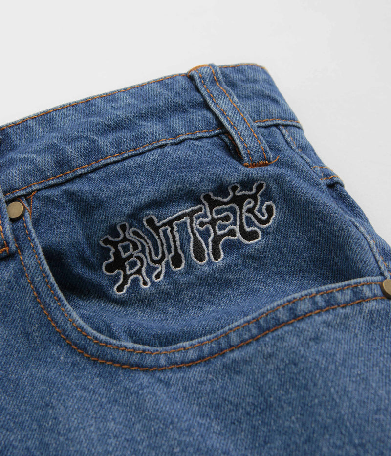 Butter Goods Ink Denim Shorts in Worn Blue