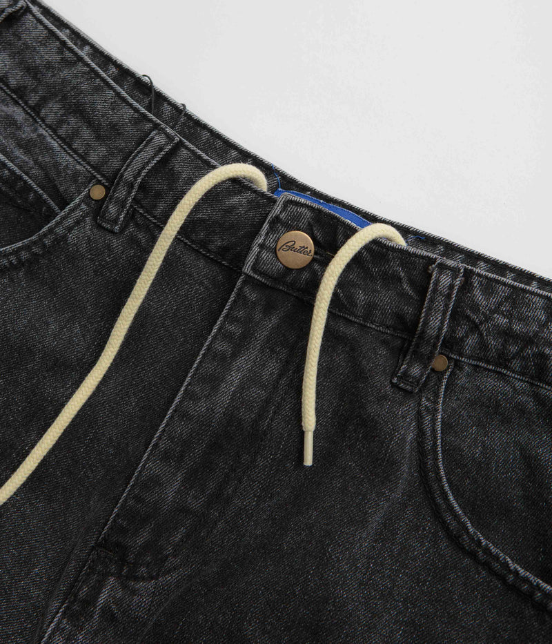 Butter Goods Stitch Denim Shorts in Distressed Grey