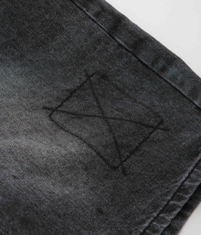 Butter Goods Stitch Denim Shorts in Distressed Grey