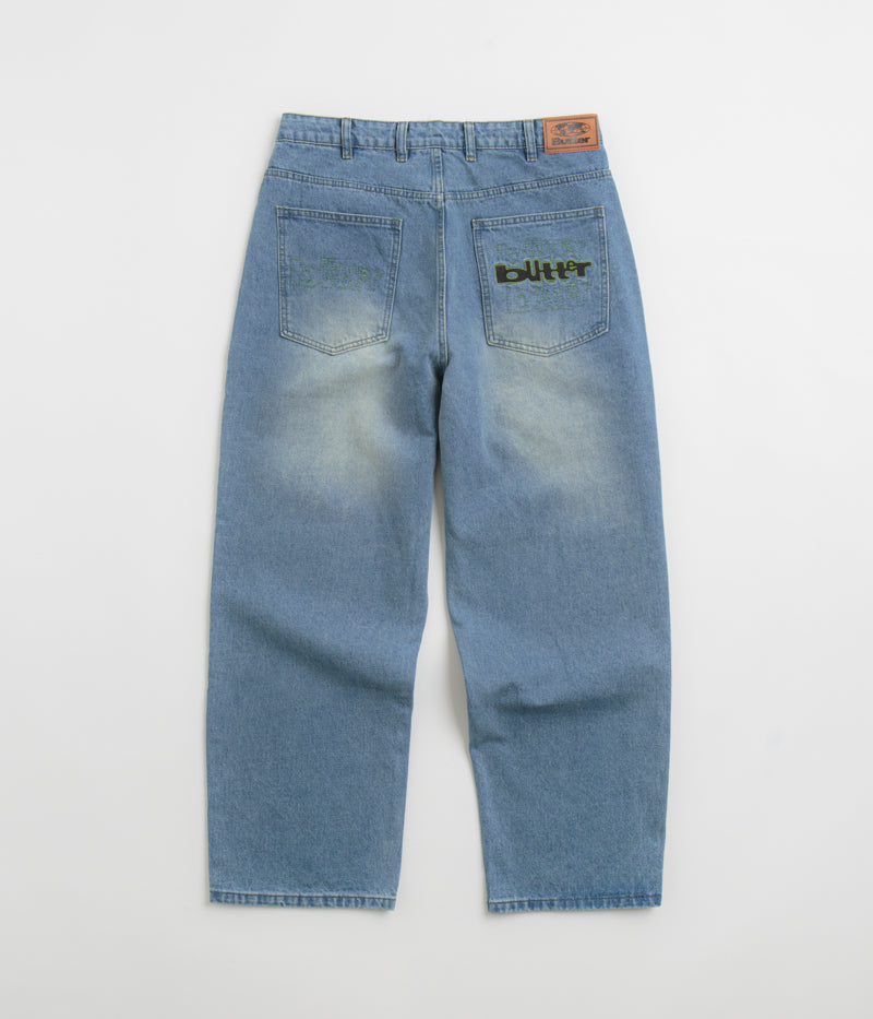 Butter Goods Warped Jeans in Washed Mid Blue