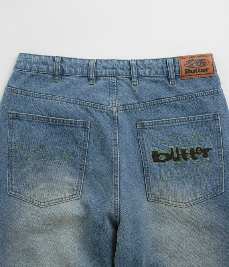 Butter Goods Warped Jeans in Washed Mid Blue
