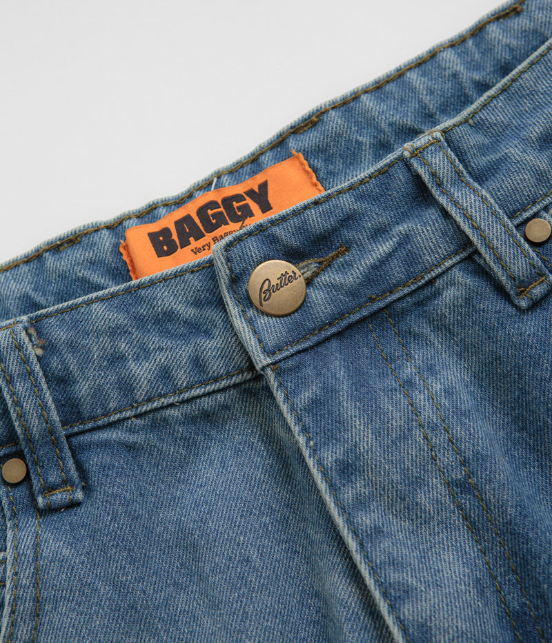 Butter Goods Warped Jeans in Washed Mid Blue