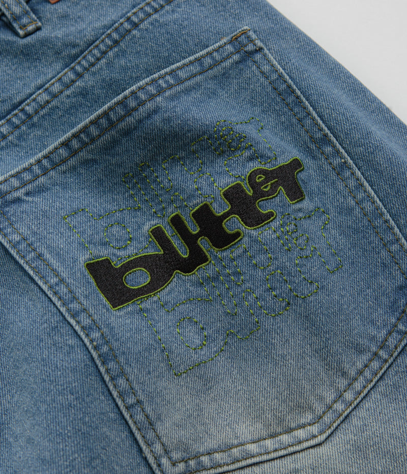 Butter Goods Warped Jeans in Washed Mid Blue