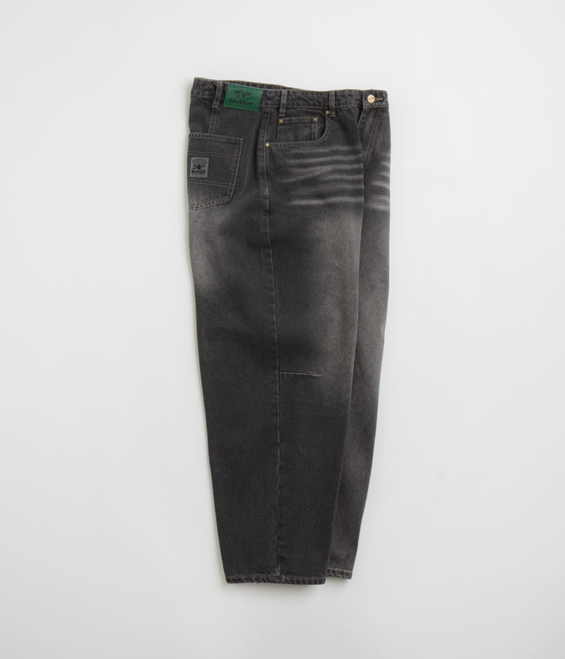 Butter Goods Wide Cut Jeans in Washed Black