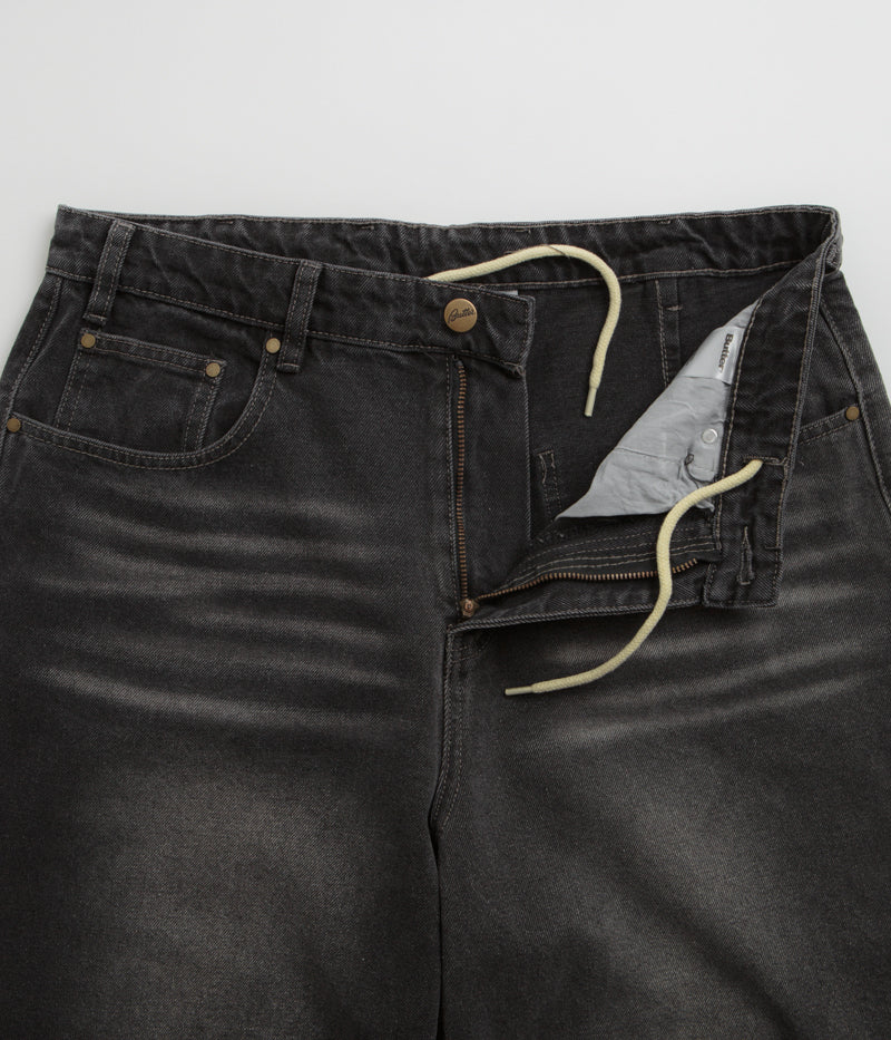 Butter Goods Wide Cut Jeans in Washed Black