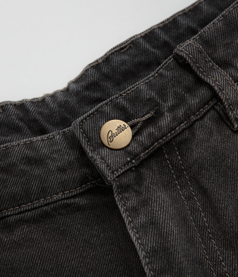 Butter Goods Wide Cut Jeans in Washed Black