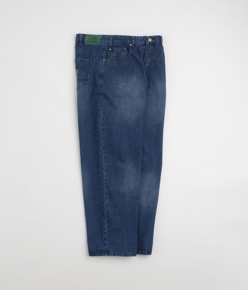 Butter Goods Wide Cut Jeans in Washed Slub Blue