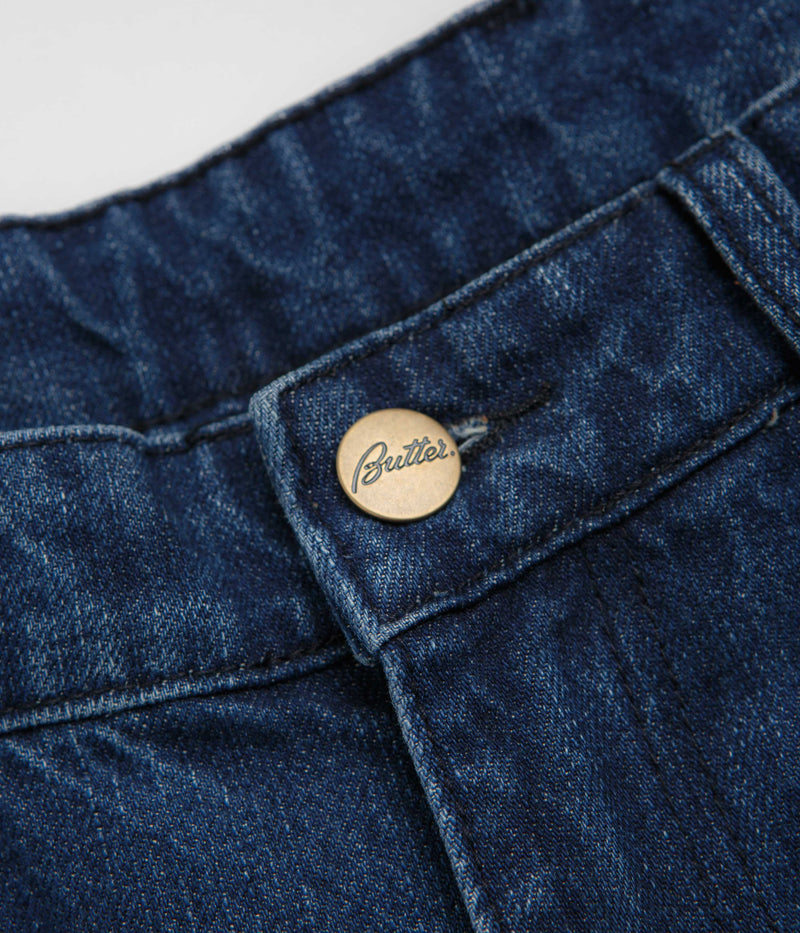 Butter Goods Wide Cut Jeans in Washed Slub Blue