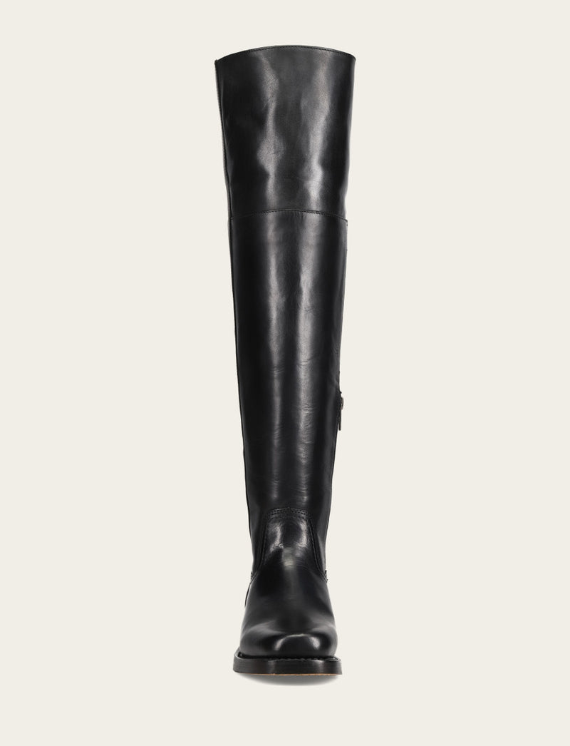 Campus Low Heel Over The Knee Boot - Black - Front