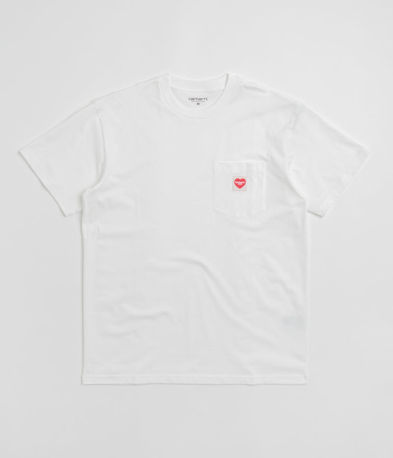 Carhartt Pocket Heart T-Shirt in White and Red