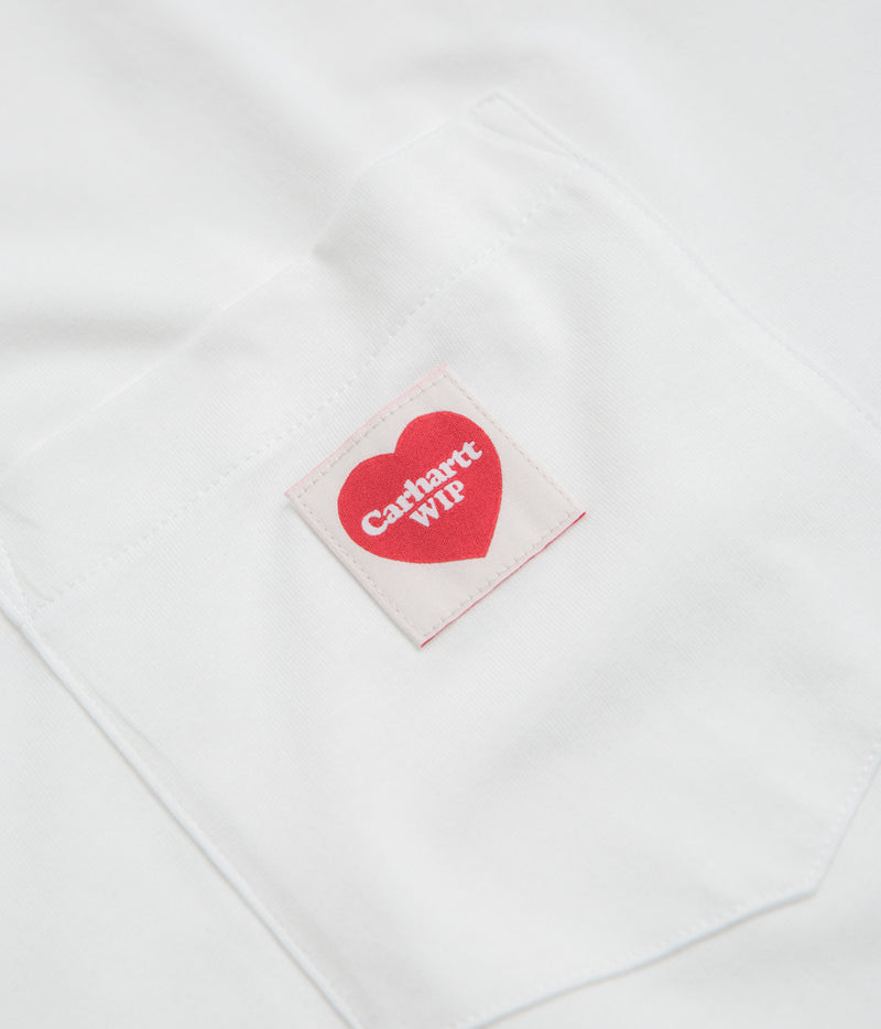 Carhartt Pocket Heart T-Shirt in White and Red