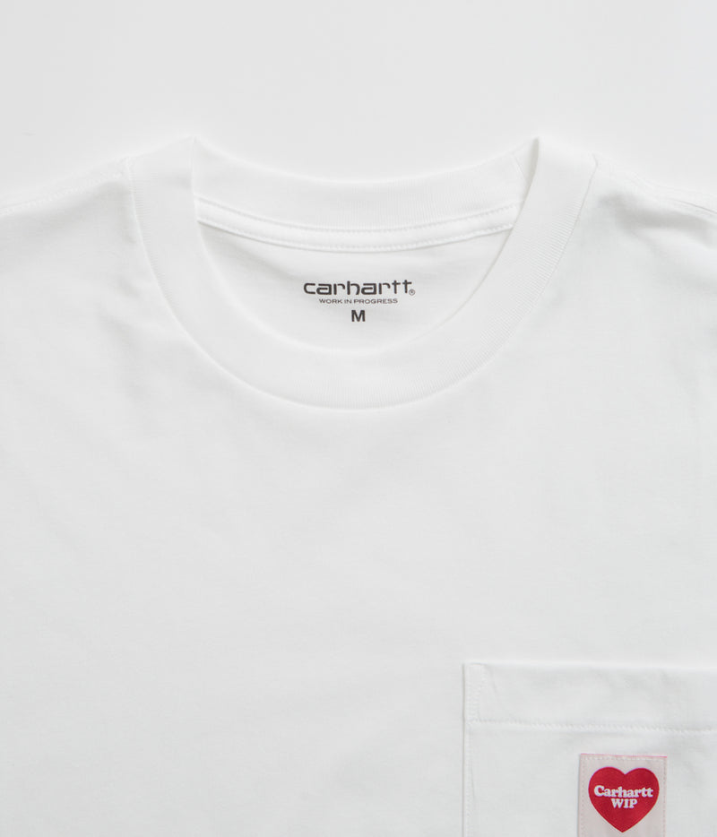 Carhartt Pocket Heart T-Shirt in White and Red
