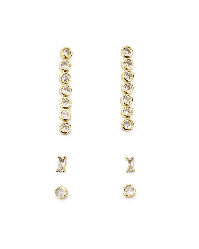 CARRIS EARRING 3 PACK - GOLD PLATED 18K-JEWELLERY-Billini-Billini
