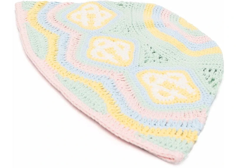 Casablanca Monogram Logo Crochet Hat Multicolor