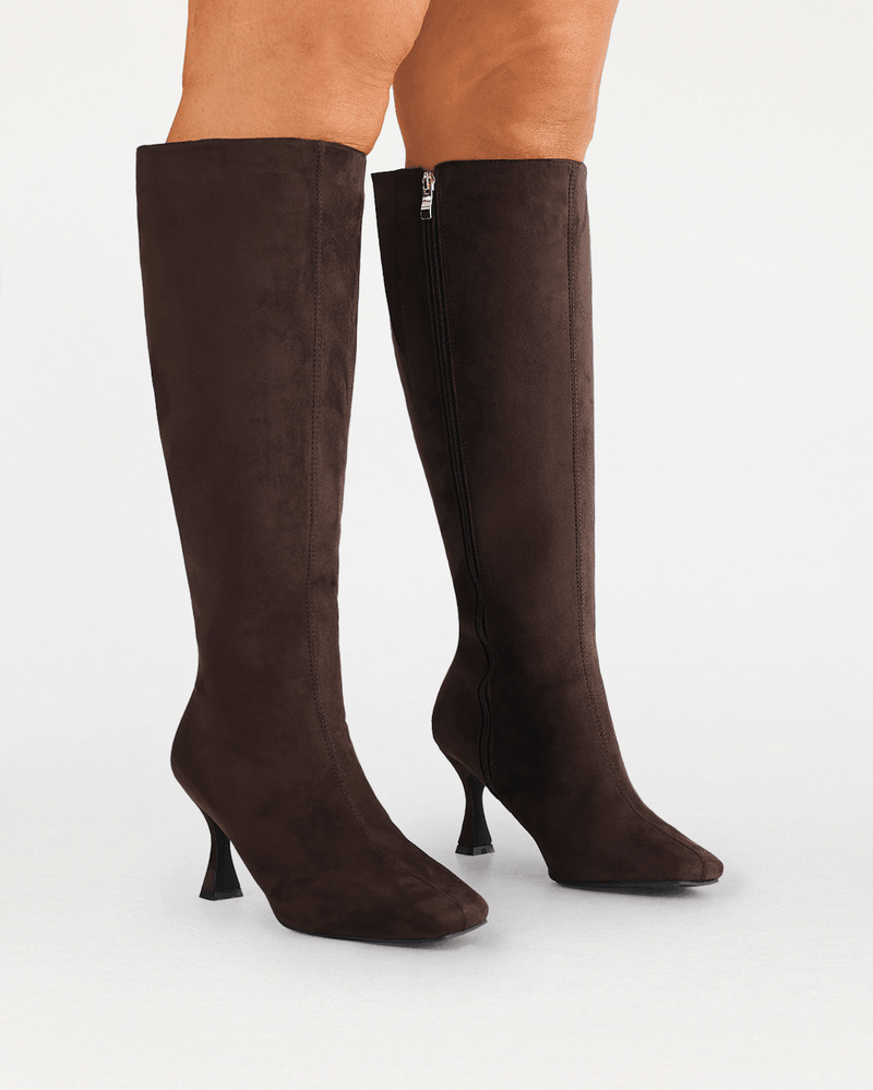 CORBIN CURVE - DARK CACAO SUEDE-Boots-Billini-Billini