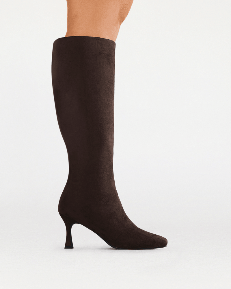 CORBIN CURVE - DARK CACAO SUEDE-Boots-Billini-Billini