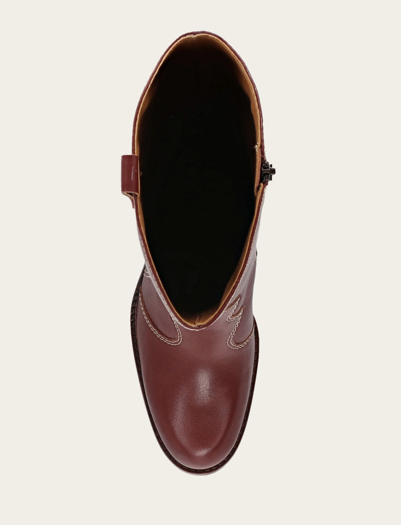 Corinne Tall Deco Stitch - Cranberry - Top Down