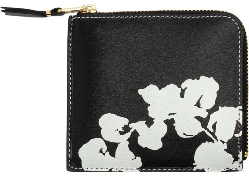 Denim Tears x Comme des Garcos Cotton Wreath Zip Around Wallet Black