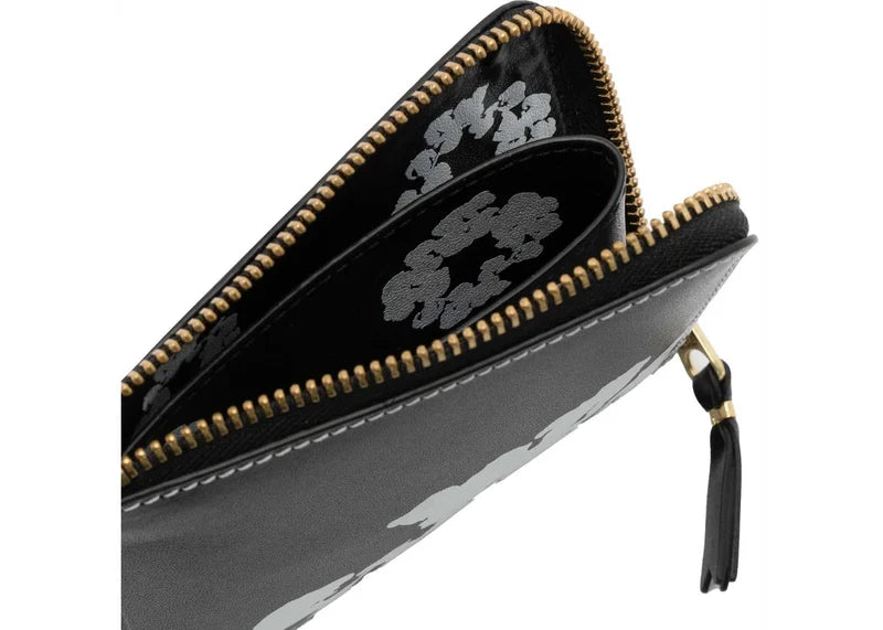 Denim Tears x Comme des Garcos Cotton Wreath Zip Around Wallet Black