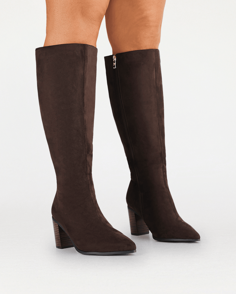 DESTINY CURVE - DARK CACAO SUEDE-Boots-Billini-Billini