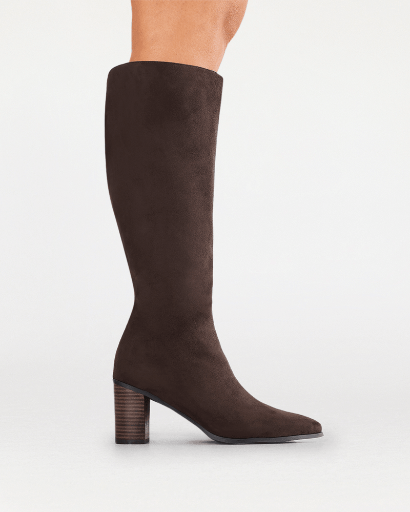 DESTINY CURVE - DARK CACAO SUEDE-Boots-Billini-Billini