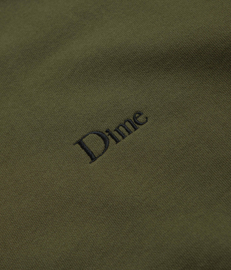Dime Classic Small Logo Crewneck Sweatshirt in Dark Olive