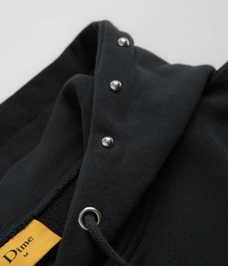 Dime Cursive French Terry Hoodie in Black