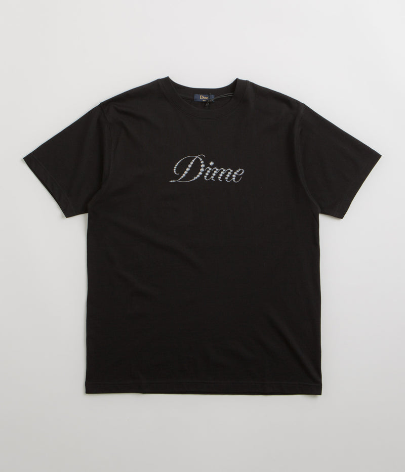 Dime Icy Cursive T-Shirt in Black