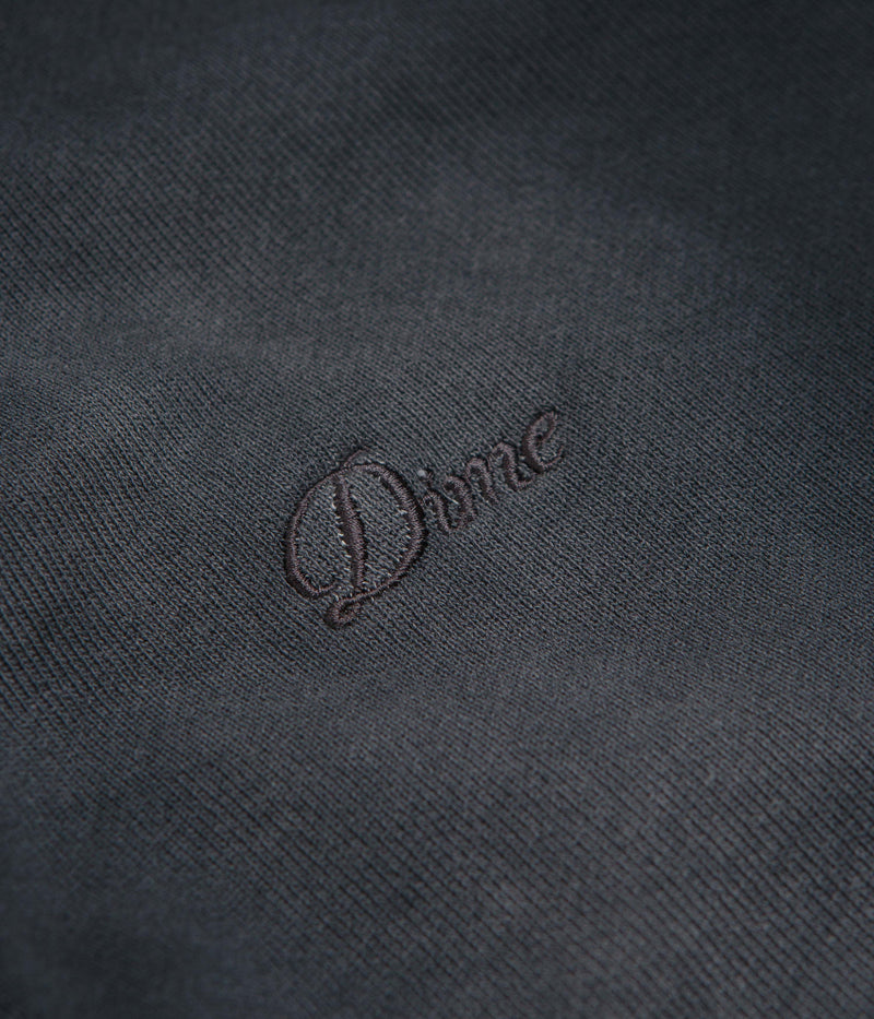 Dime Womens Cropped Full Zip Hoodie in Black Washed