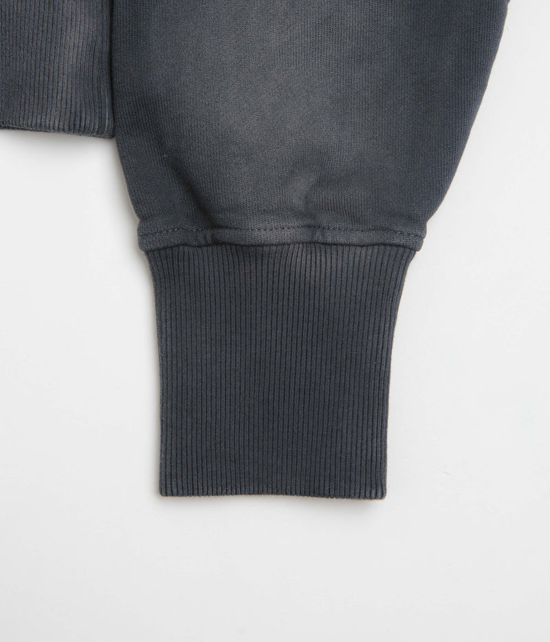 Dime Womens Cropped Full Zip Hoodie in Black Washed