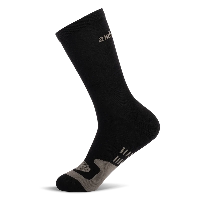 Amberjack Dress Socks in Obsidian Medial View