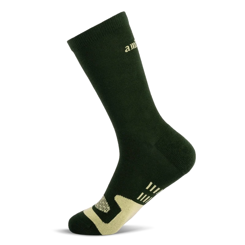 Amberjack Dress Socks in Olive Medial View
