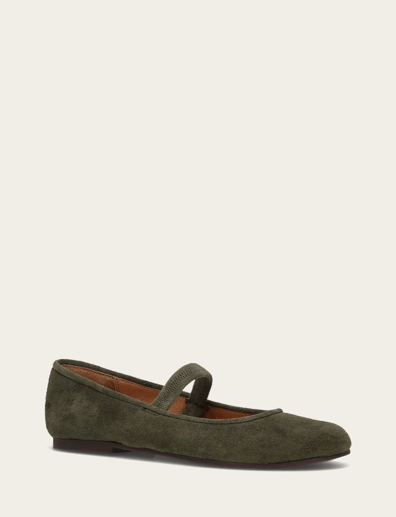 Emma Elastic Mary Jane - Dark Olive - Hero