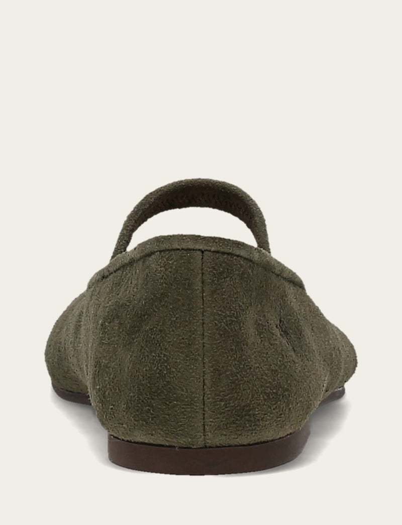 Emma Elastic Mary Jane - Dark Olive - Back