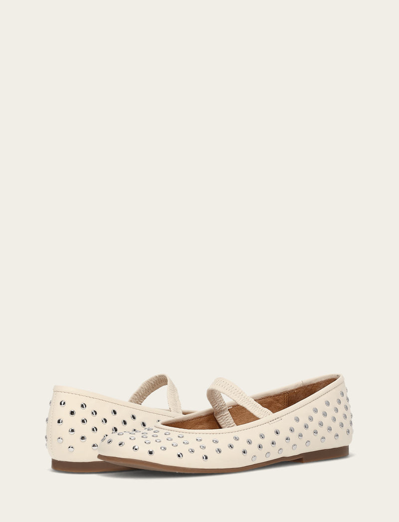 Emma Studded Mary Jane - Ecru - Pair