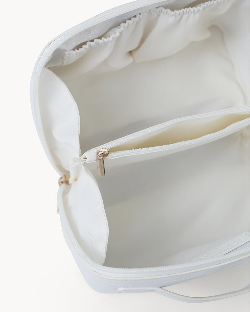 EXPANDABLE COSMETIC CASE - BONE SAFFIANO-GIFTING-Billini-Billini