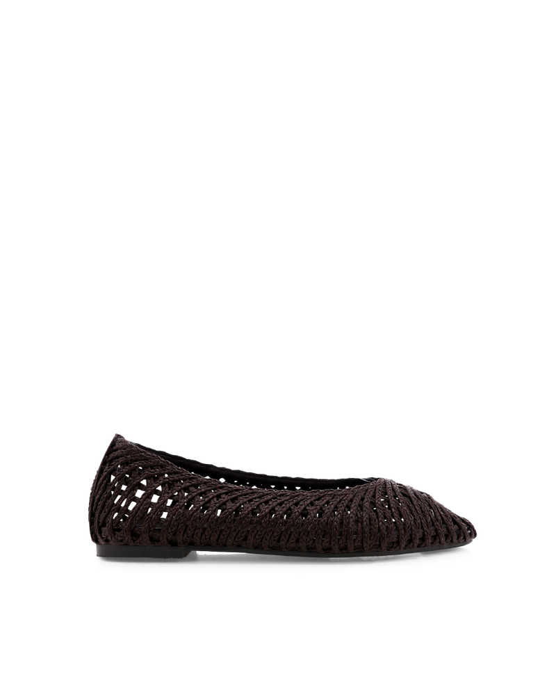 FAYETTE - CHOCOLATE RAFFIA WEAVE-Flats-Billini-Billini