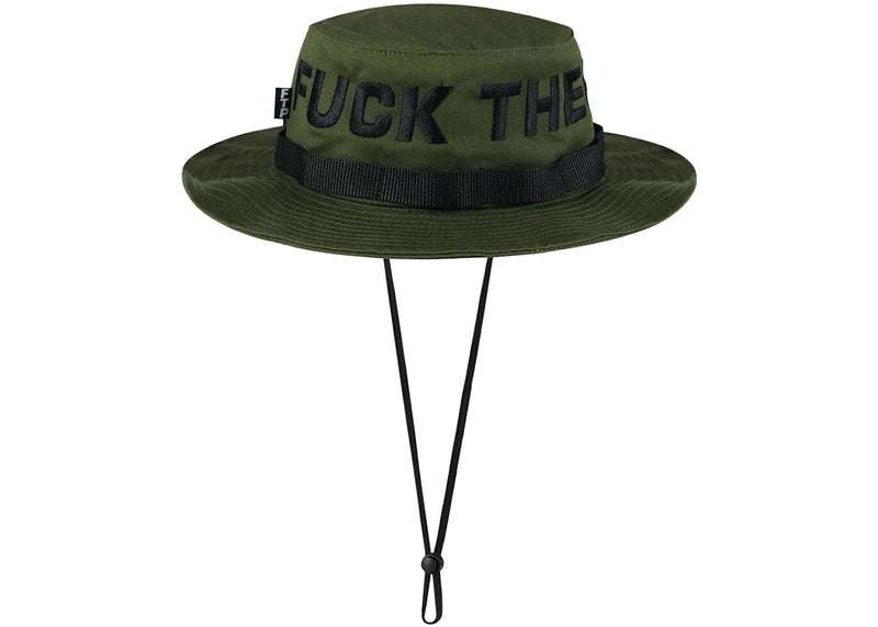 FTP Spell Out Face Mask Boonie Hat Olive