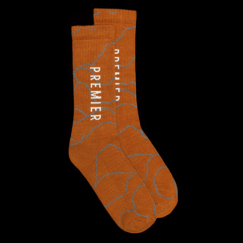 Grand Camo Crew Sock Teal Ocher Brown