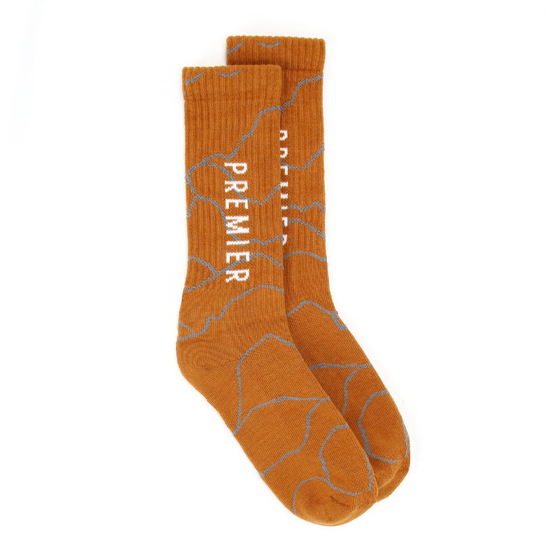 Grand Camo Crew Sock Teal Ocher Brown